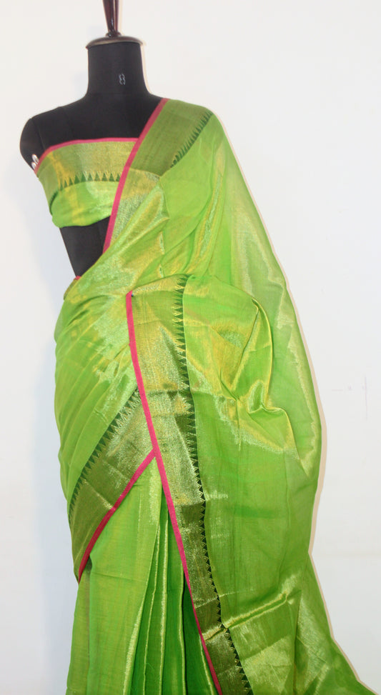 Tissue Silk Elegance – Zari-Trimmed Radiance