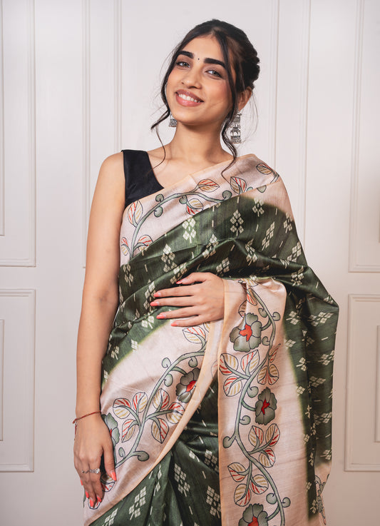 Kalamkari Charm in Tussar | Wear Your Vibe