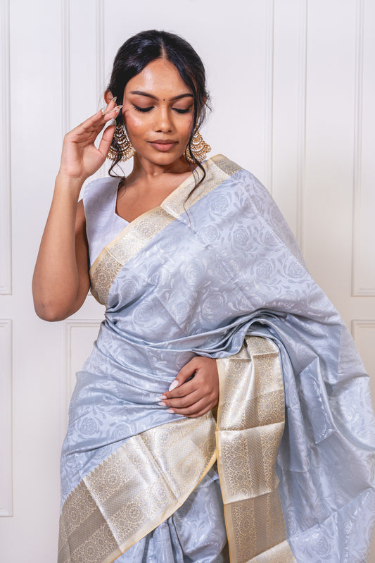 Silver Zari Sparkles- Self-Design Pastels