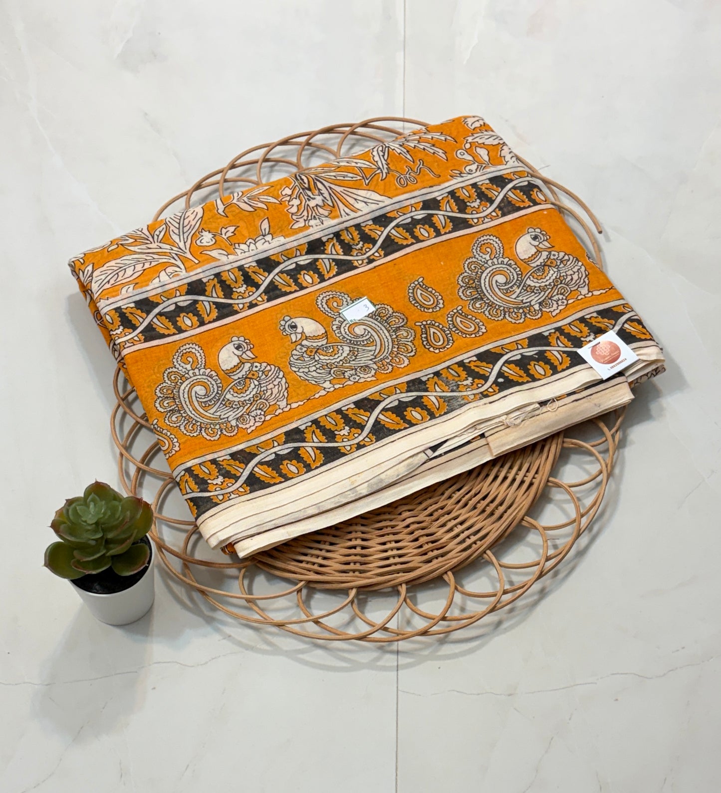 Kalamkari Prints on Soft Mul Cotton Saree