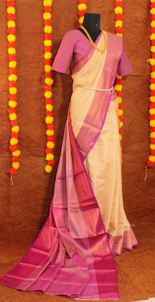 Golden Threads – Mysore Crepe Sarees with Contrast Borders