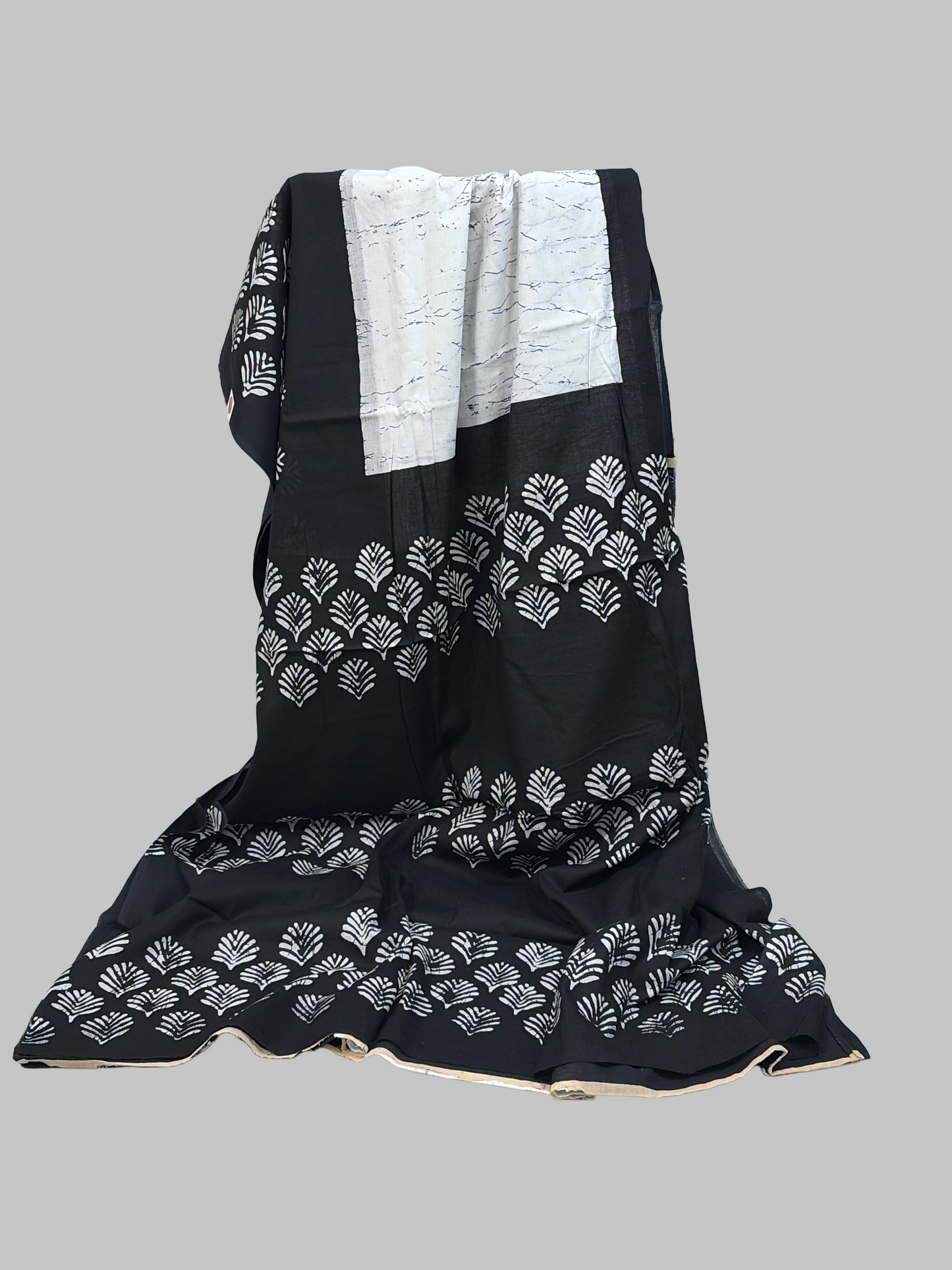 Lawyers' sarees collection- “Classic Contrast – Black & White Mul Cotton Elegance”