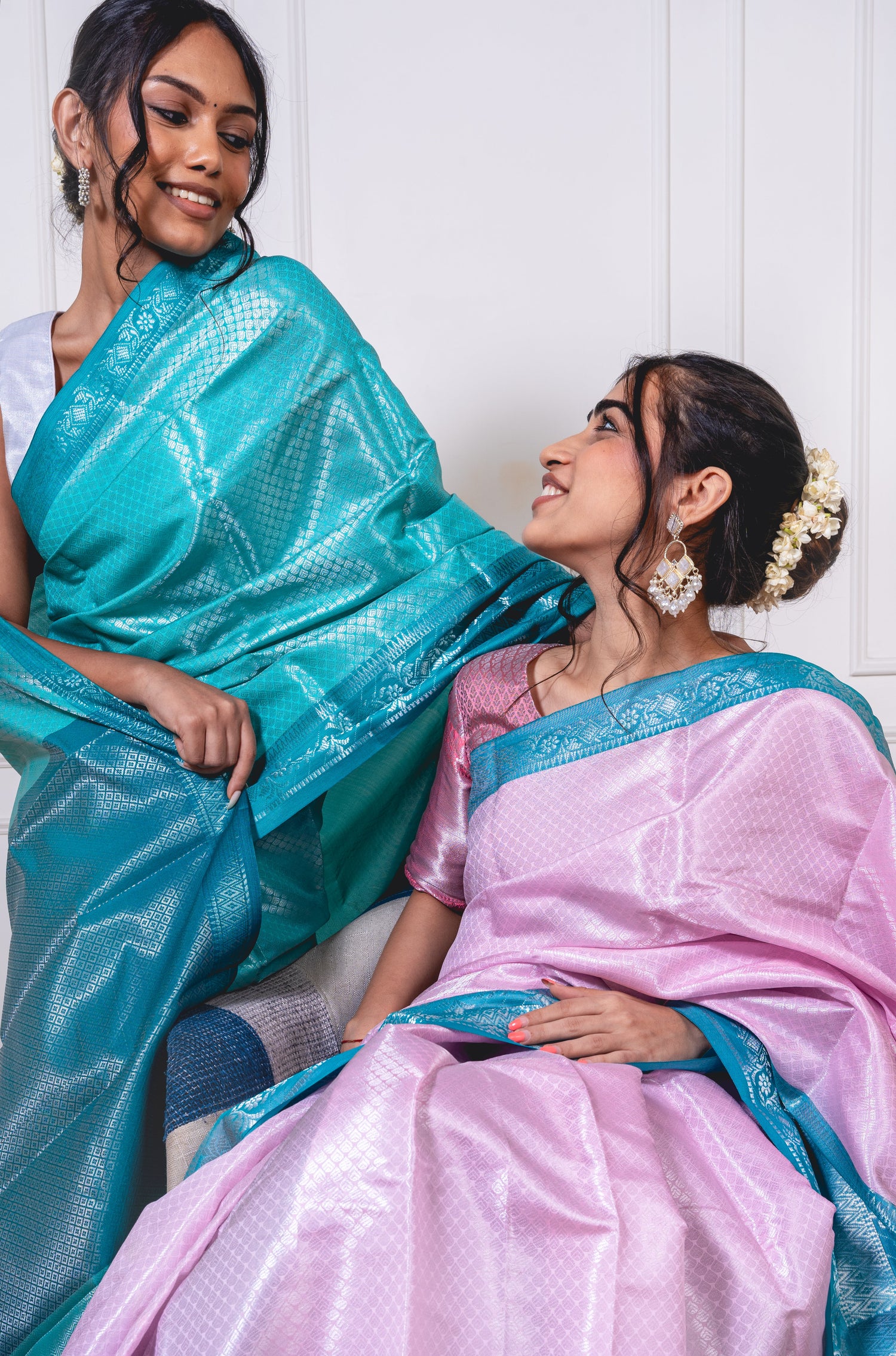 Festive Silk Sarees for Diwali | Silver Zari Sparkles