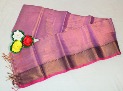 Tissue Silk Elegance – Zari-Trimmed Radiance