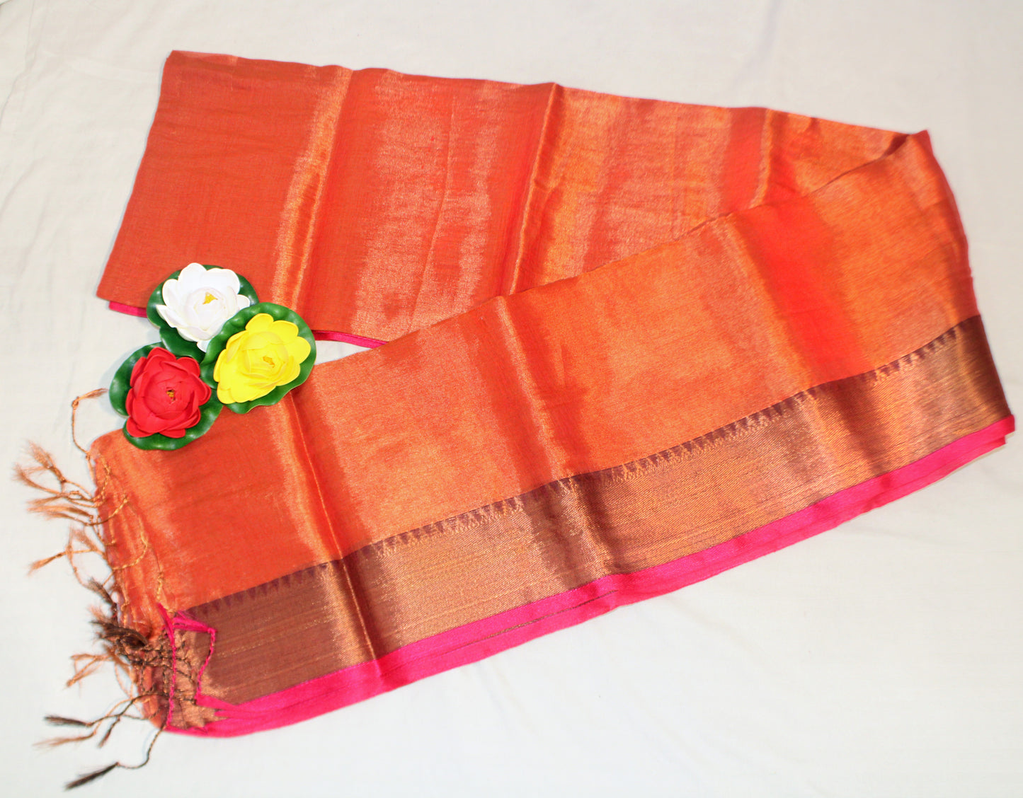 Tissue Silk Elegance – Zari-Trimmed Radiance