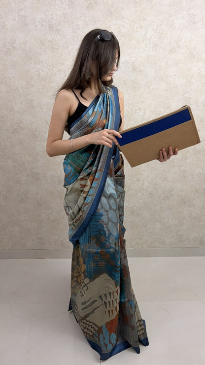 Art Silk Sari :Abstractly Yours