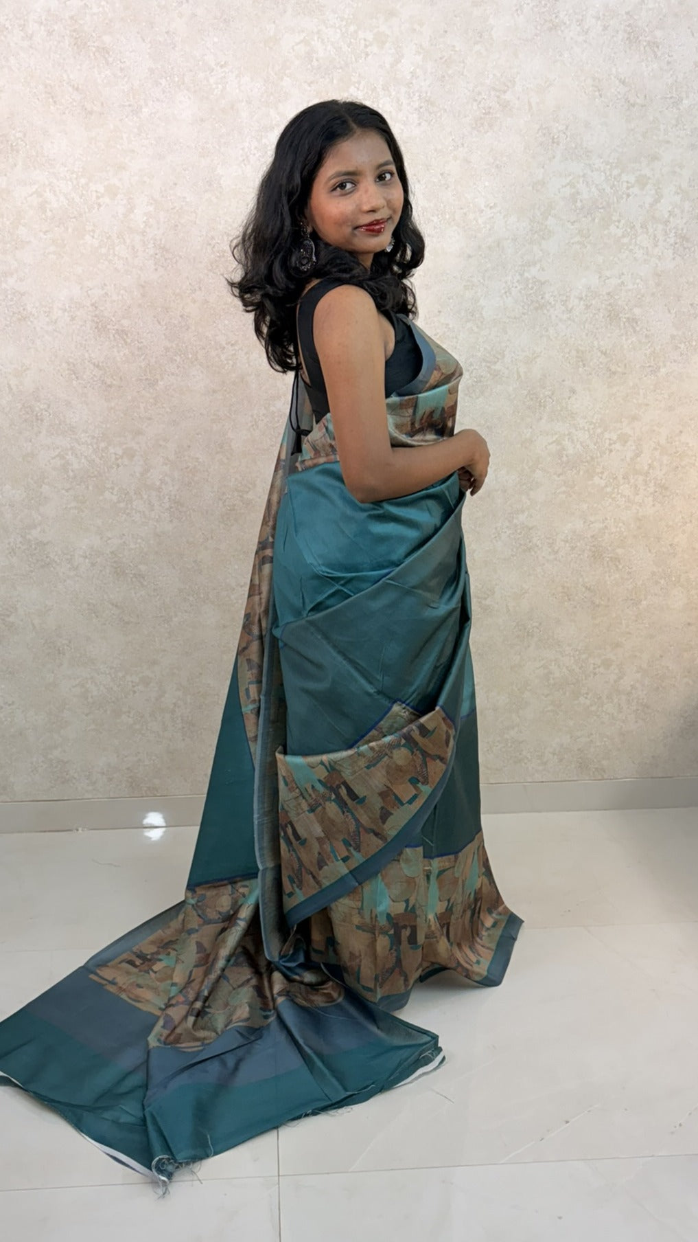 Art Silk Sari with Abstract Elegance