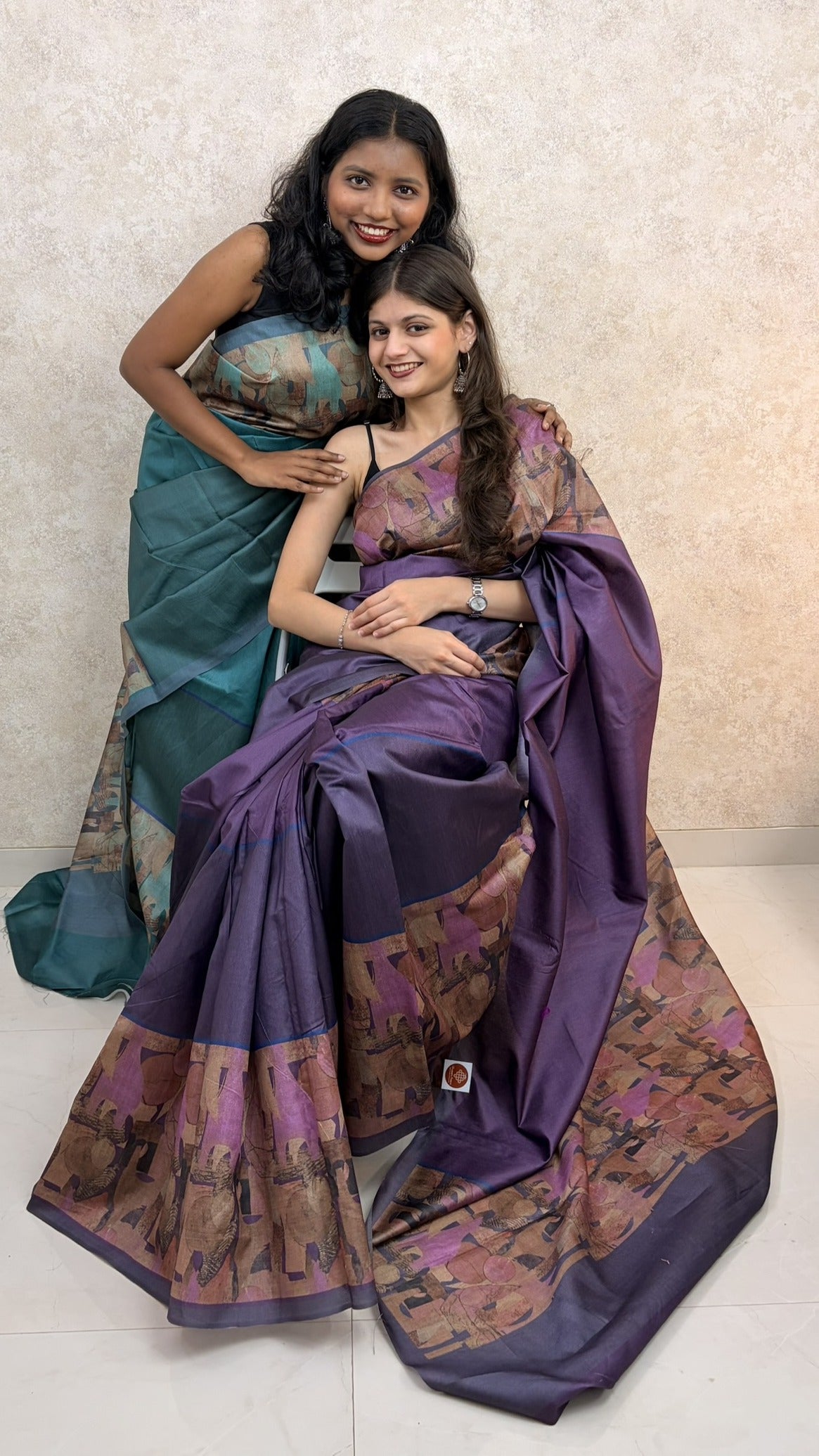 Art Silk Sari with Abstract Elegance