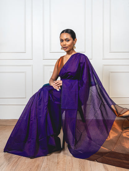 Maheshwari Saree with Copper Threads | Subtle Shine
