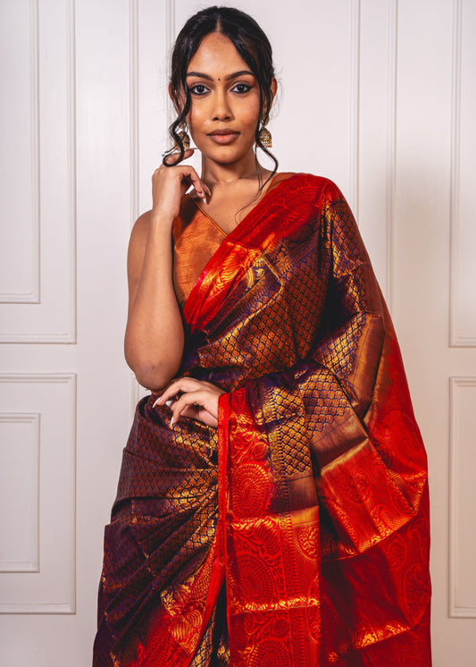 Brocade Featherlight : Semi-Silk Saree of Grace