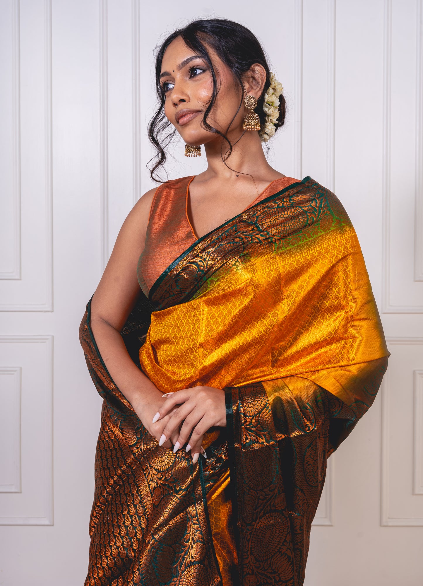 Brocade Featherlight : Semi-Silk Saree of Grace