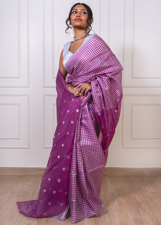 Starry Checks And Silver Hues  - Nanyantara Inspired looks