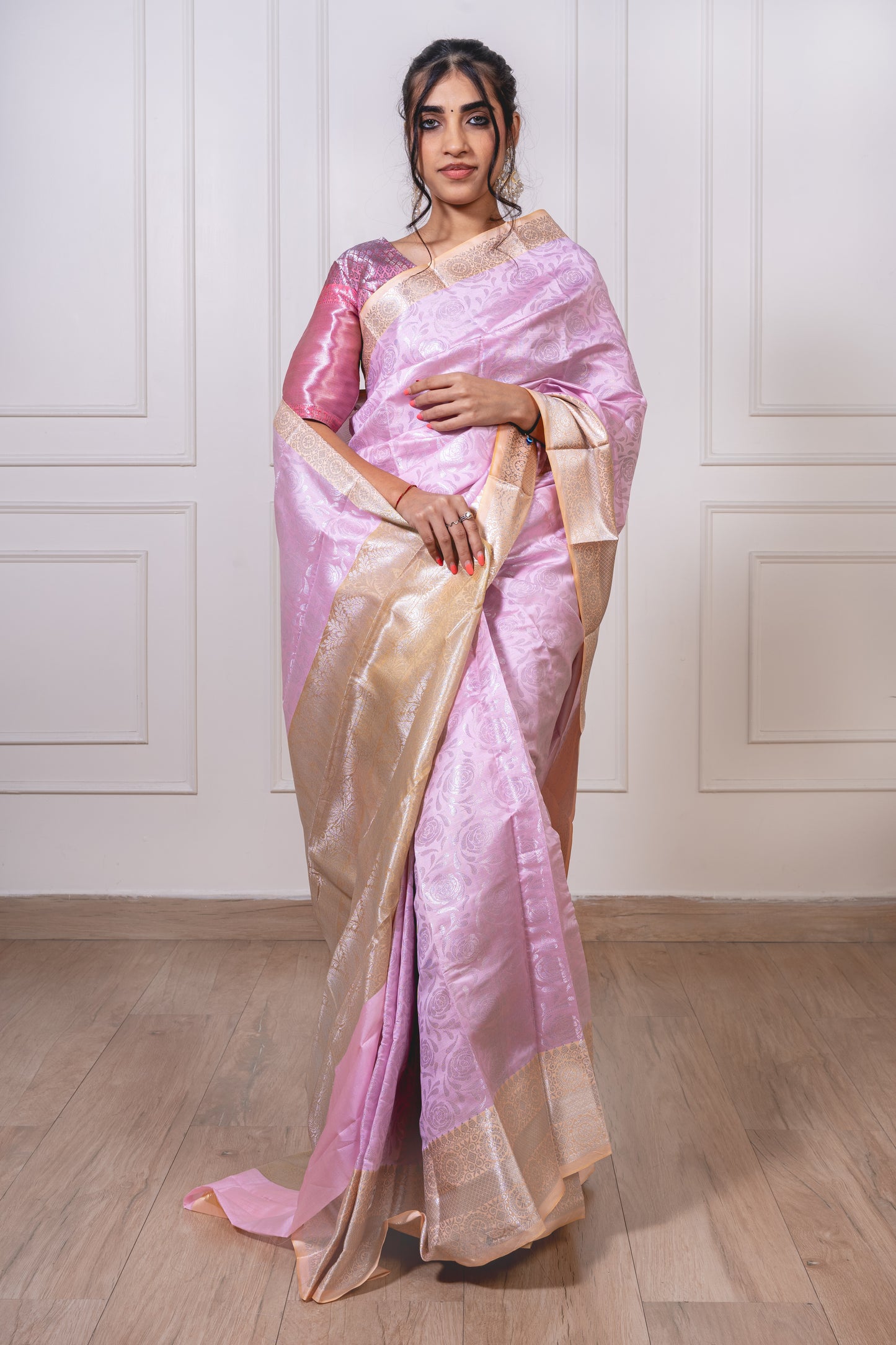 Silver Zari Sparkles- Self-Design Pastels