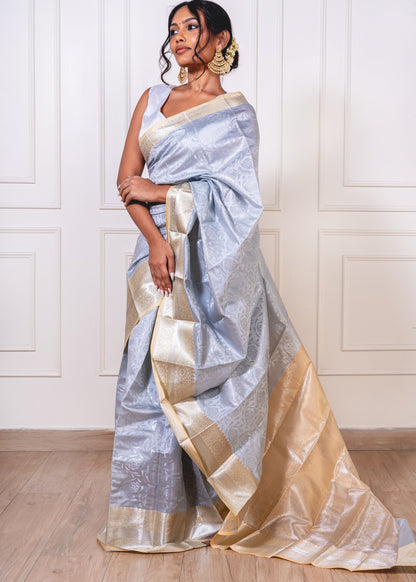 Silver Zari Sparkles- Self-Design Pastels