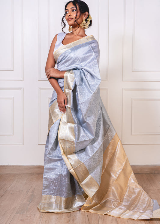 Silver Zari Sparkles- Self-Design Pastels