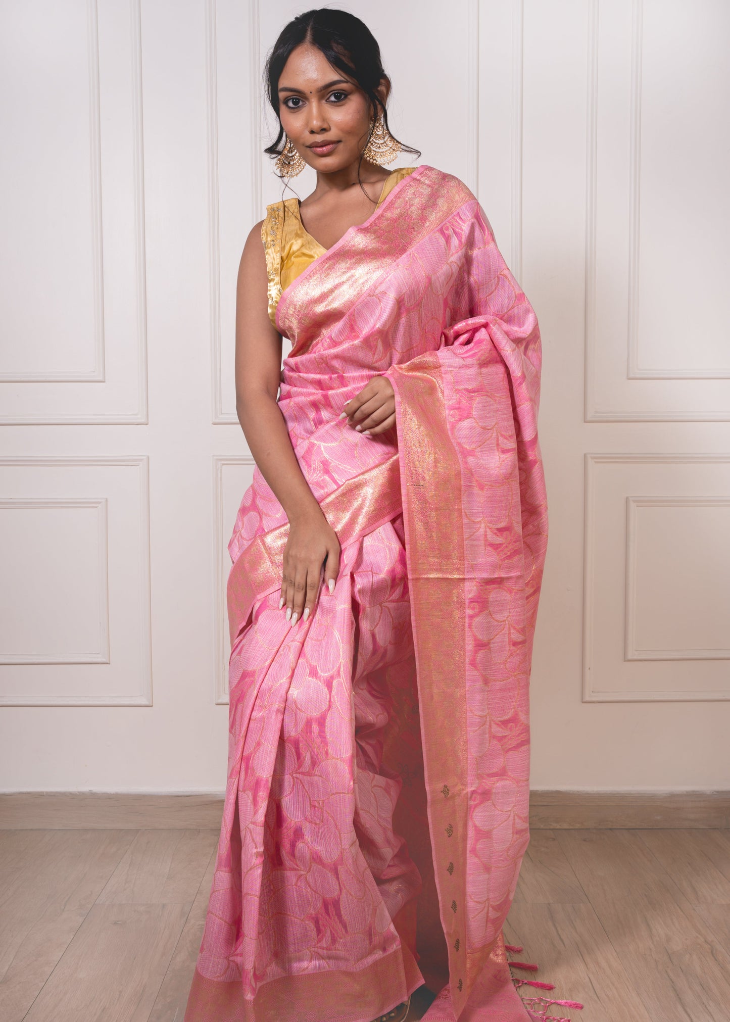 Magic Orchid  Semisilk Saree |  Pure Floral Grace