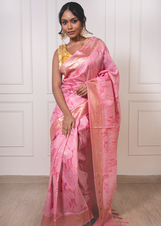 Magic Orchid  Semisilk Saree |  Pure Floral Grace