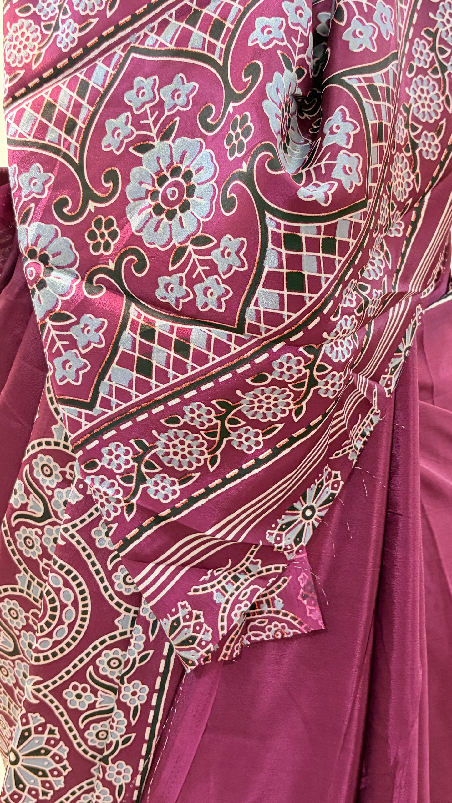 Modal Silk  Sari: Ajrakh Allure on Modal Magic