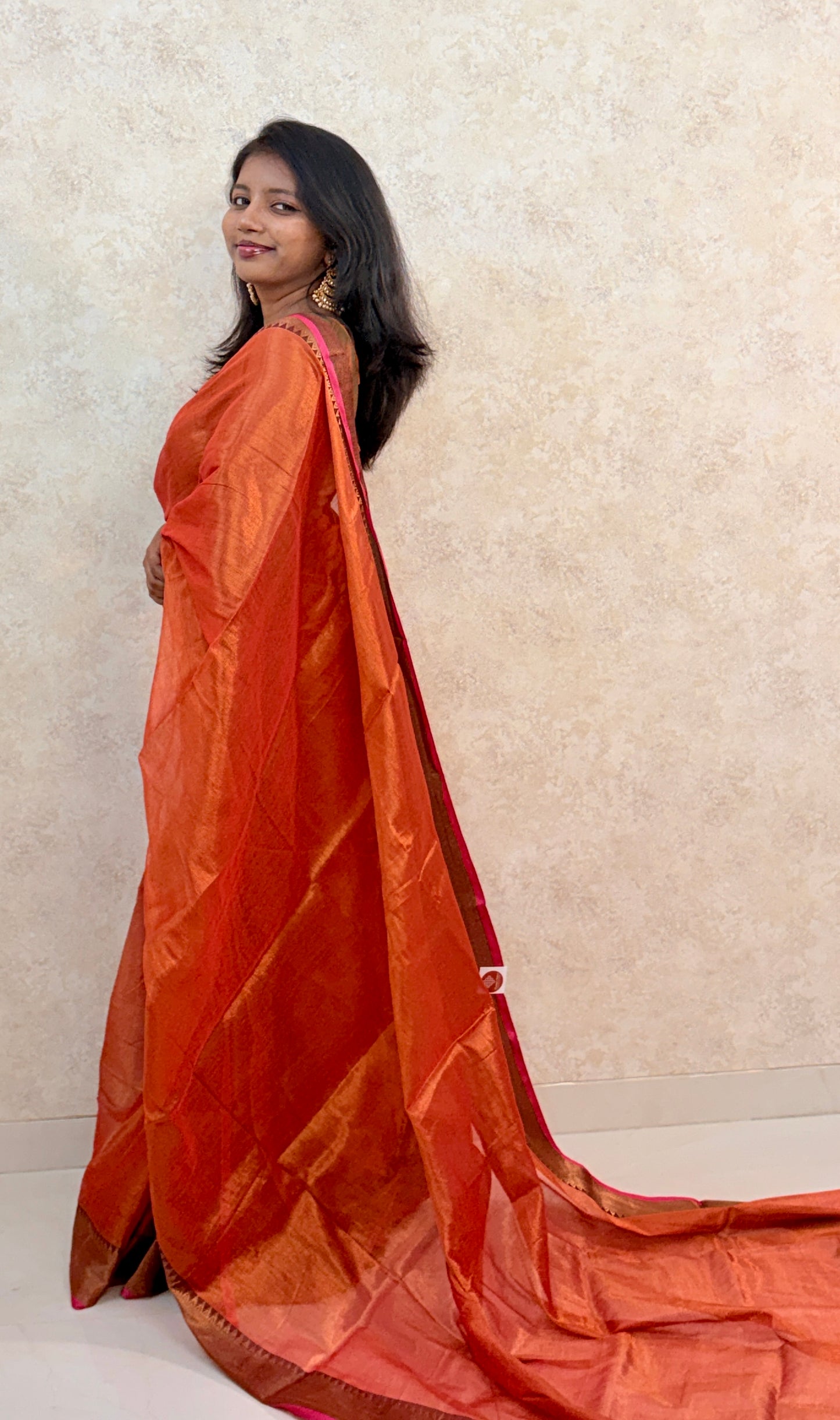 Elegant Tissue Saree with Reshim Border – Grace Meets Tradition