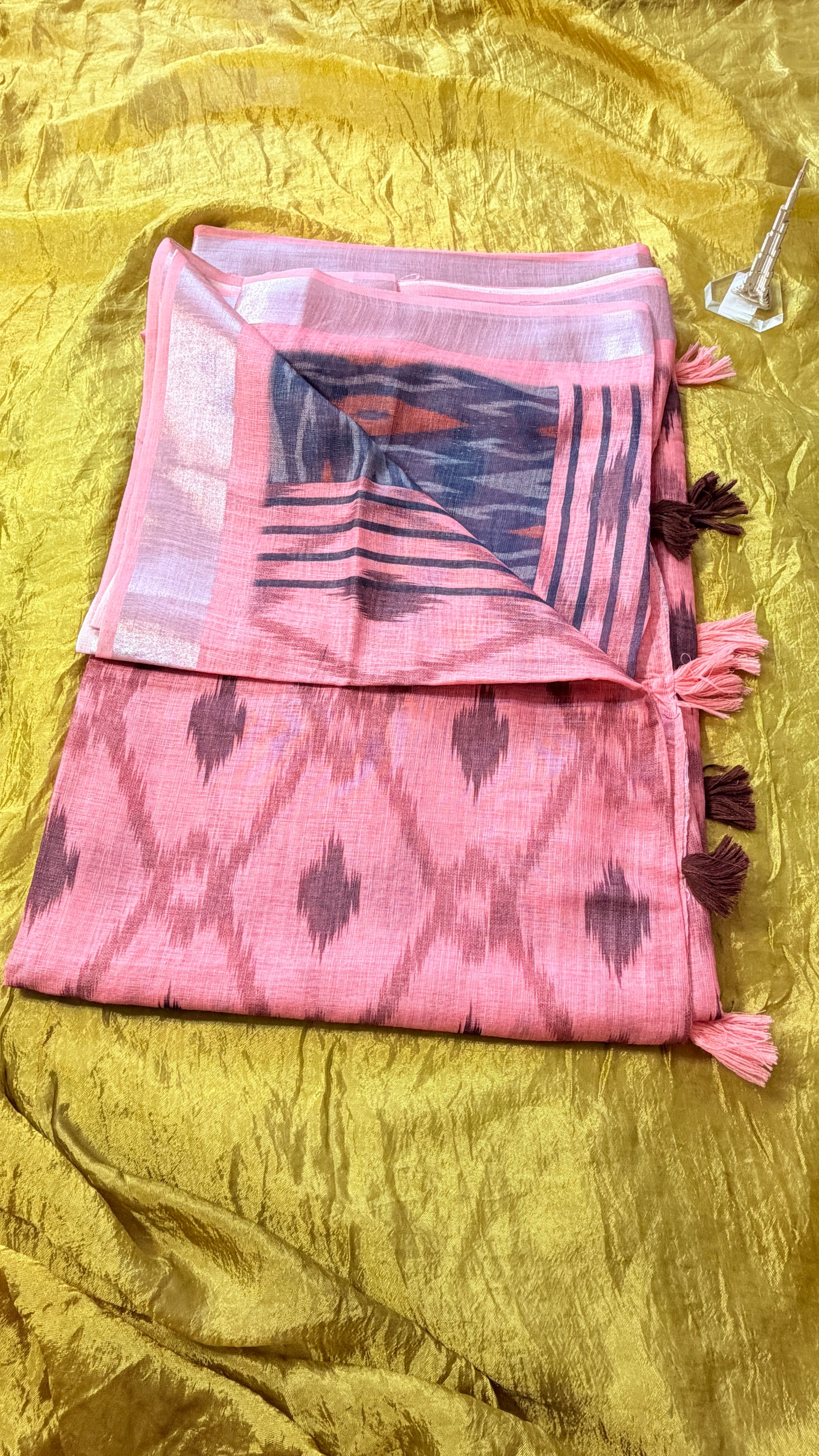 Pochampalli Subtle Print  Linen Sarees – Effortless Elegance for Workdays