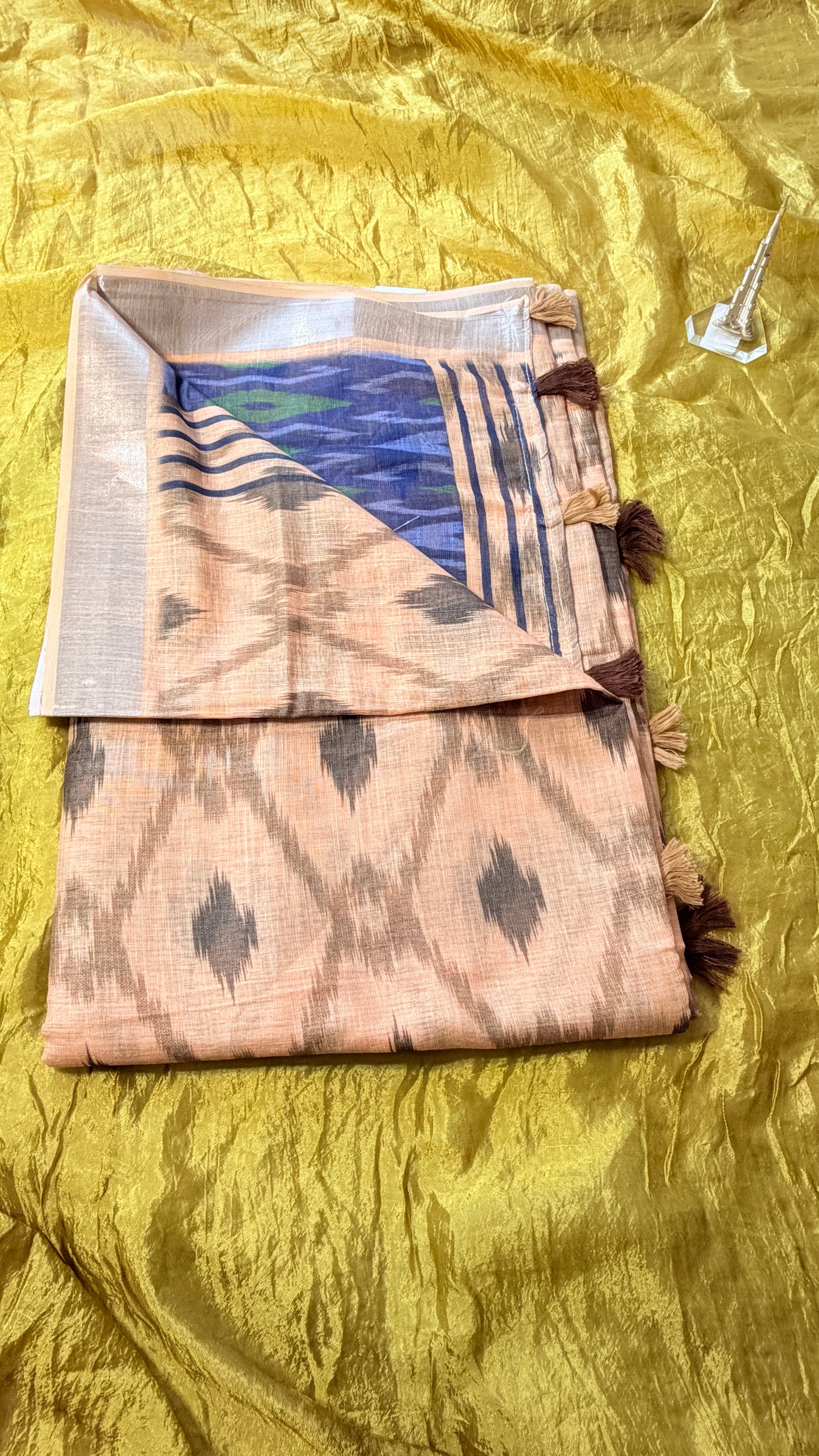 Pochampalli Subtle Print  Linen Sarees – Effortless Elegance for Workdays