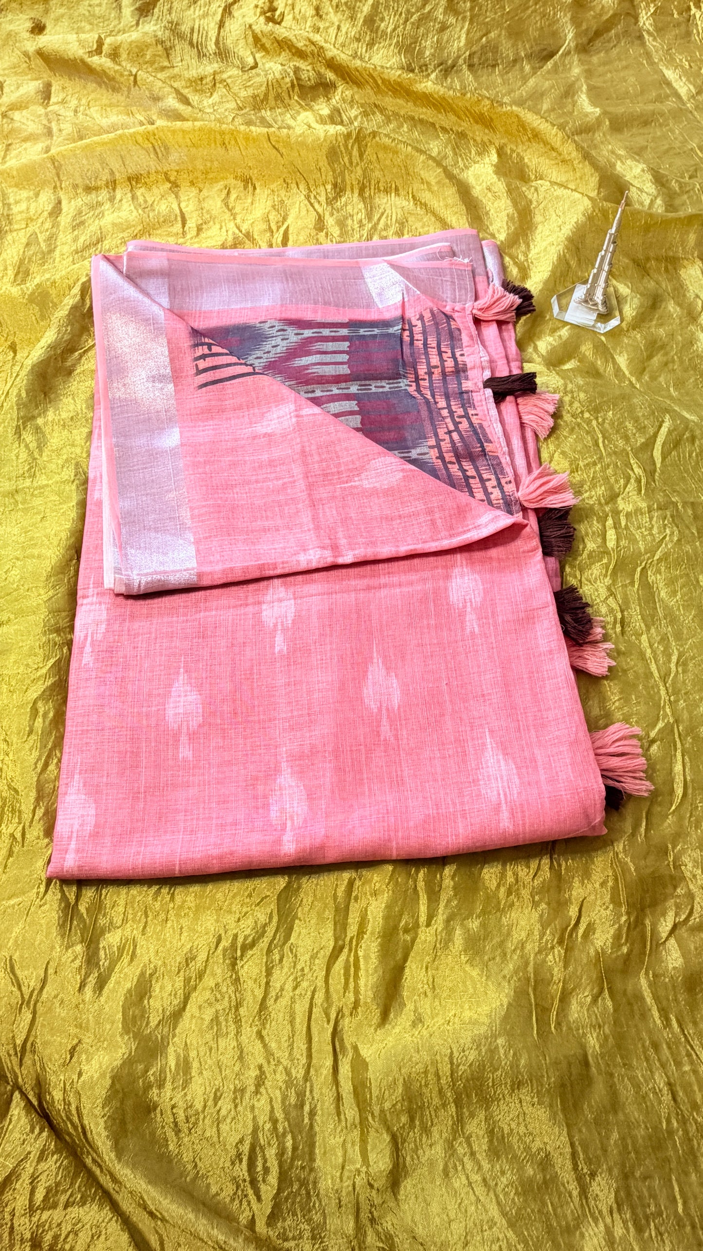 Pochampalli Subtle Print  Linen Sarees – Effortless Elegance for Workdays