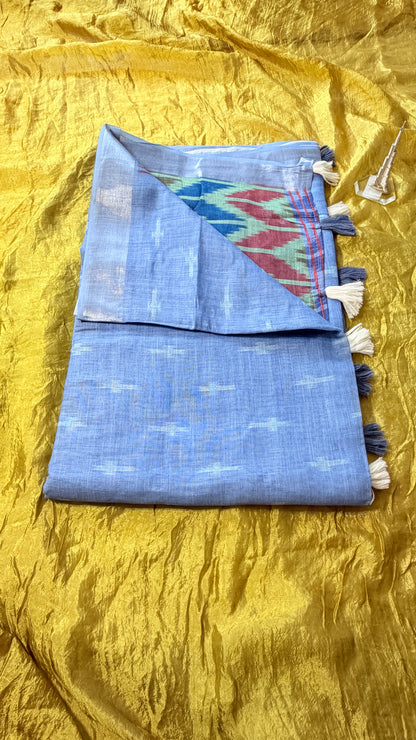 Pochampalli Subtle Print  Linen Sarees – Effortless Elegance for Workdays