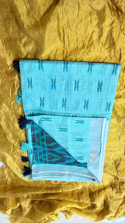 Pochampalli Subtle Print  Linen Sarees – Effortless Elegance for Workdays