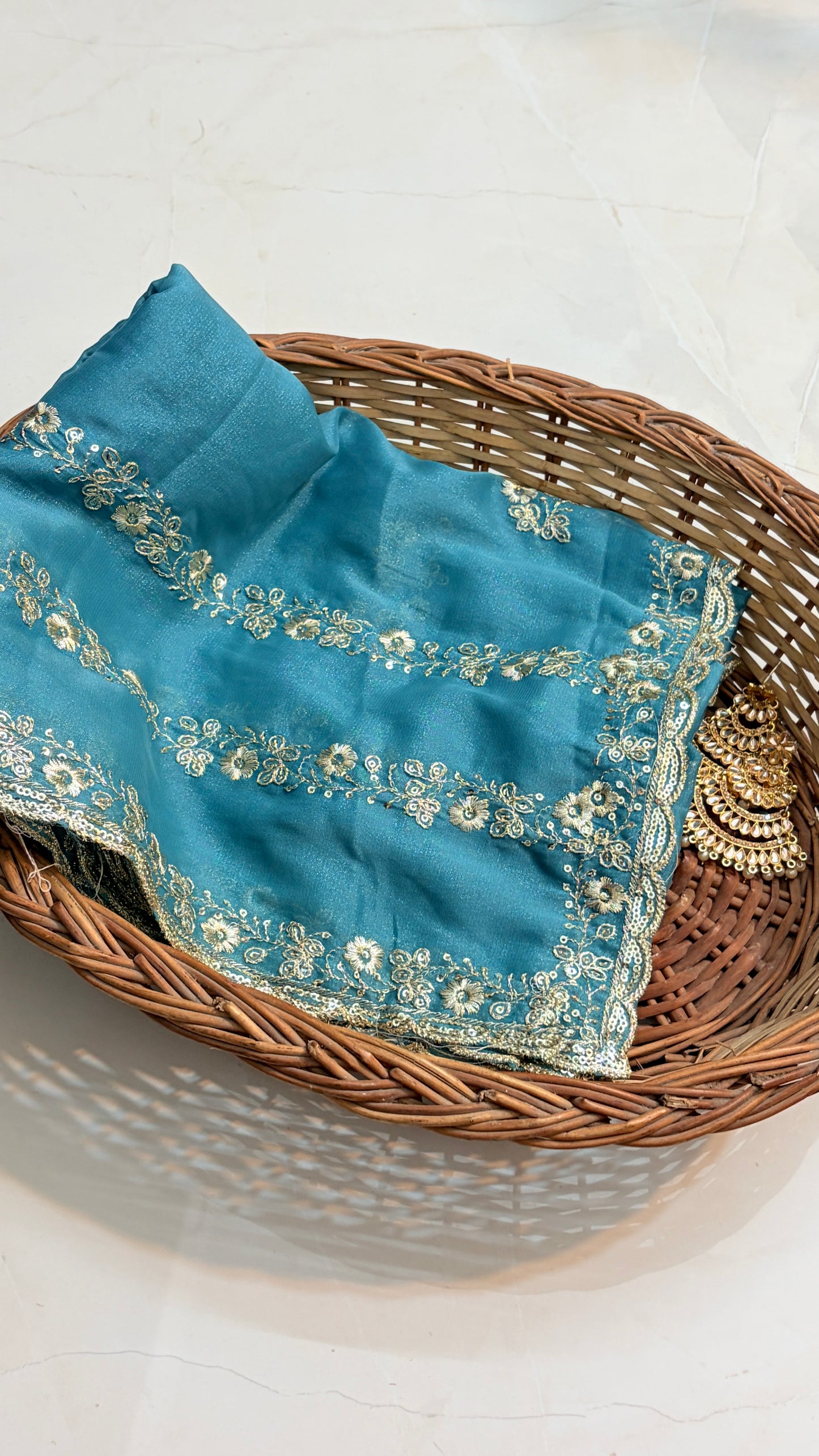 Semi Crepe Saree with sequins