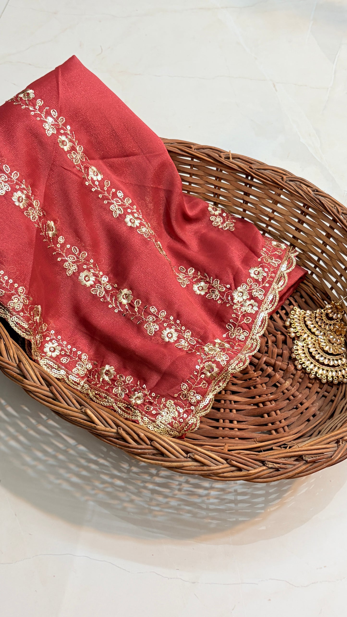 Semi Crepe Saree with sequins