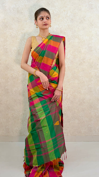 Madras Checks Soft Silk Sarees