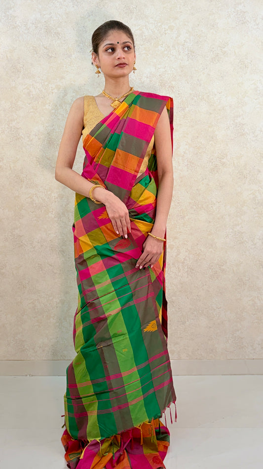 Madras Checks Soft Silk Sarees