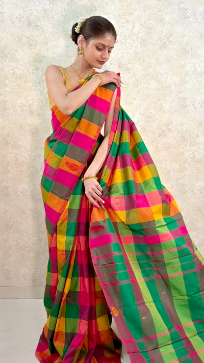 Madras Checks Soft Silk Sarees