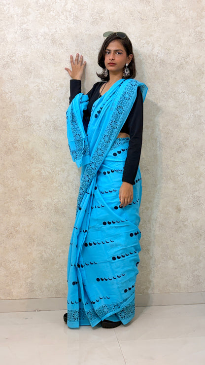 Mul Cotton with Quirky Twist : Saree with Gen z vibe