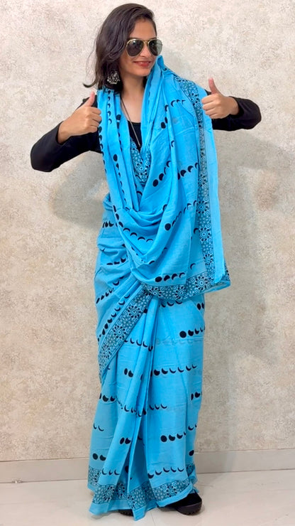 Mul Cotton with Quirky Twist : Saree with Gen z vibe