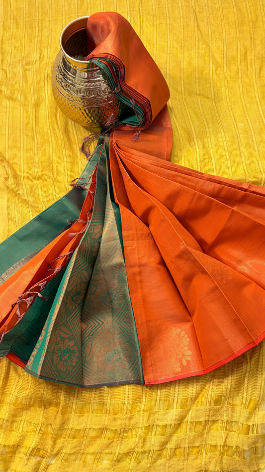 Tissue Big Butta Borderless Saree With Contrast Pallu