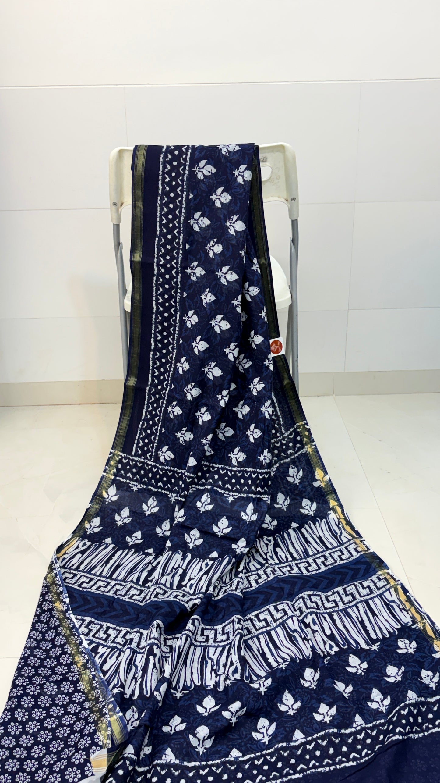 Indigo mul cotton sarees
