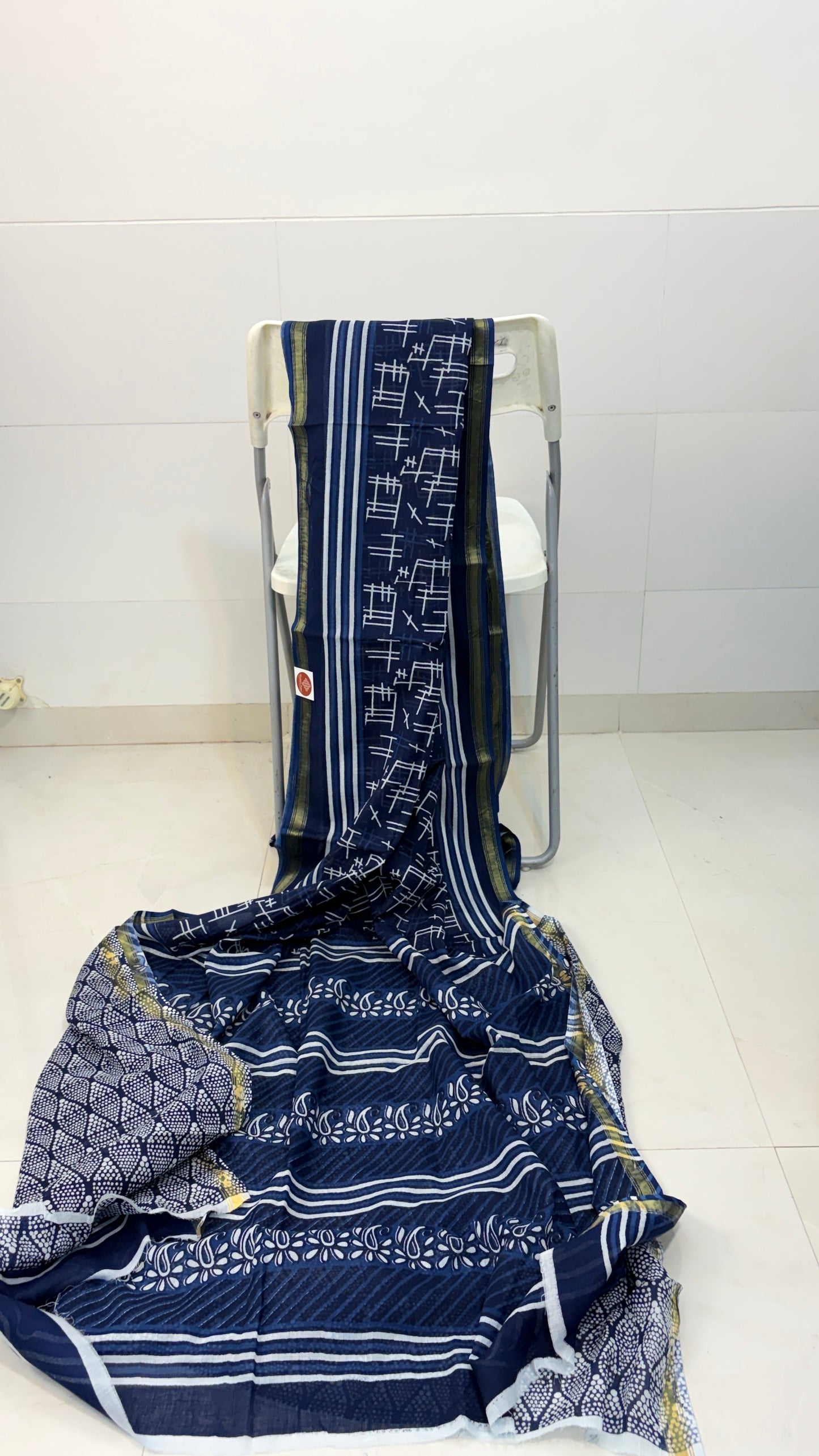 Indigo mul cotton sarees
