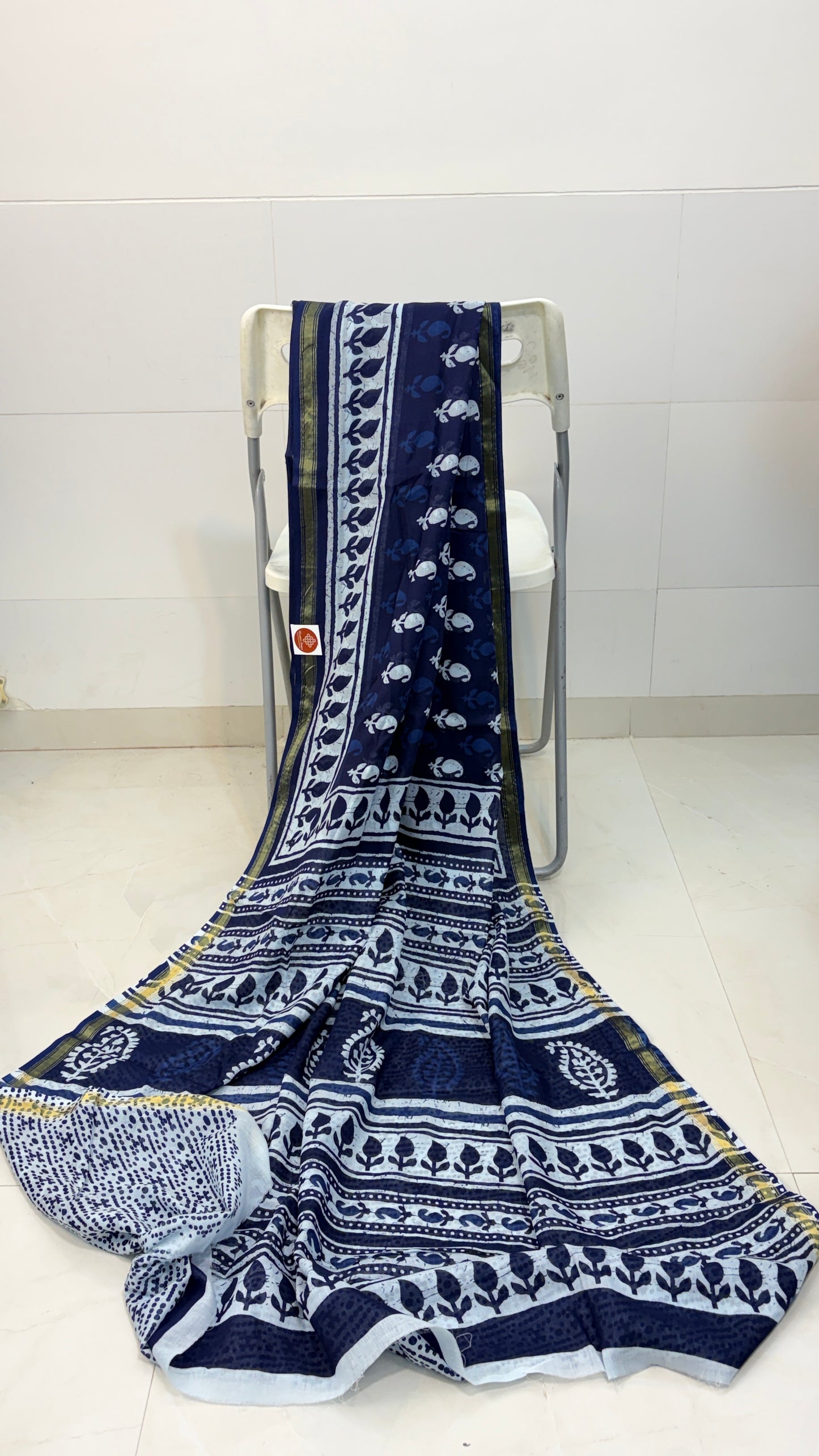 Indigo mul cotton sarees