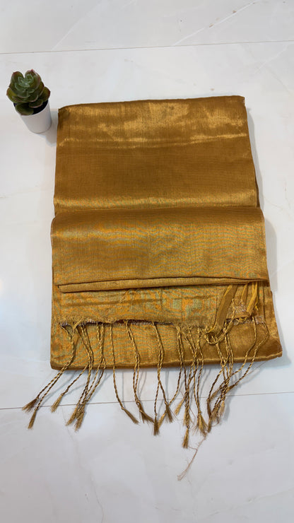 Peacock Green Tissue silk saree
