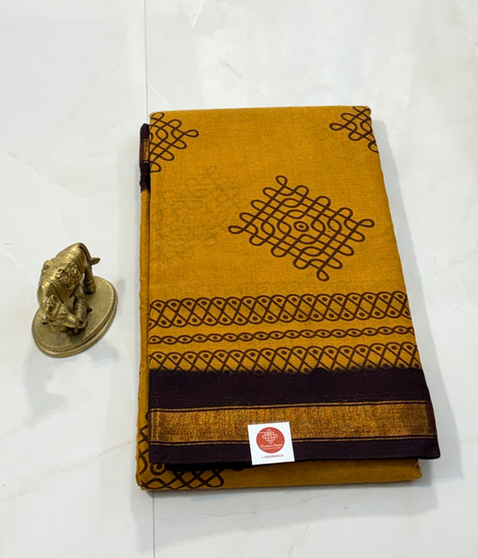 Sungudi Cotton Kolam Print