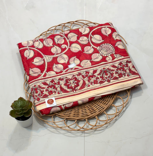 Kalamkari Prints on Soft Mul Cotton Saree