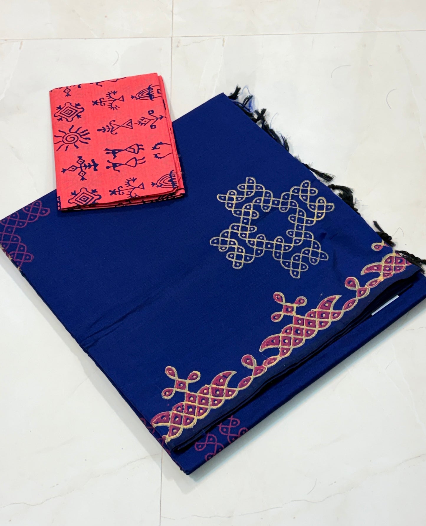 Cotton Silk Saree with Timeless Block Prints