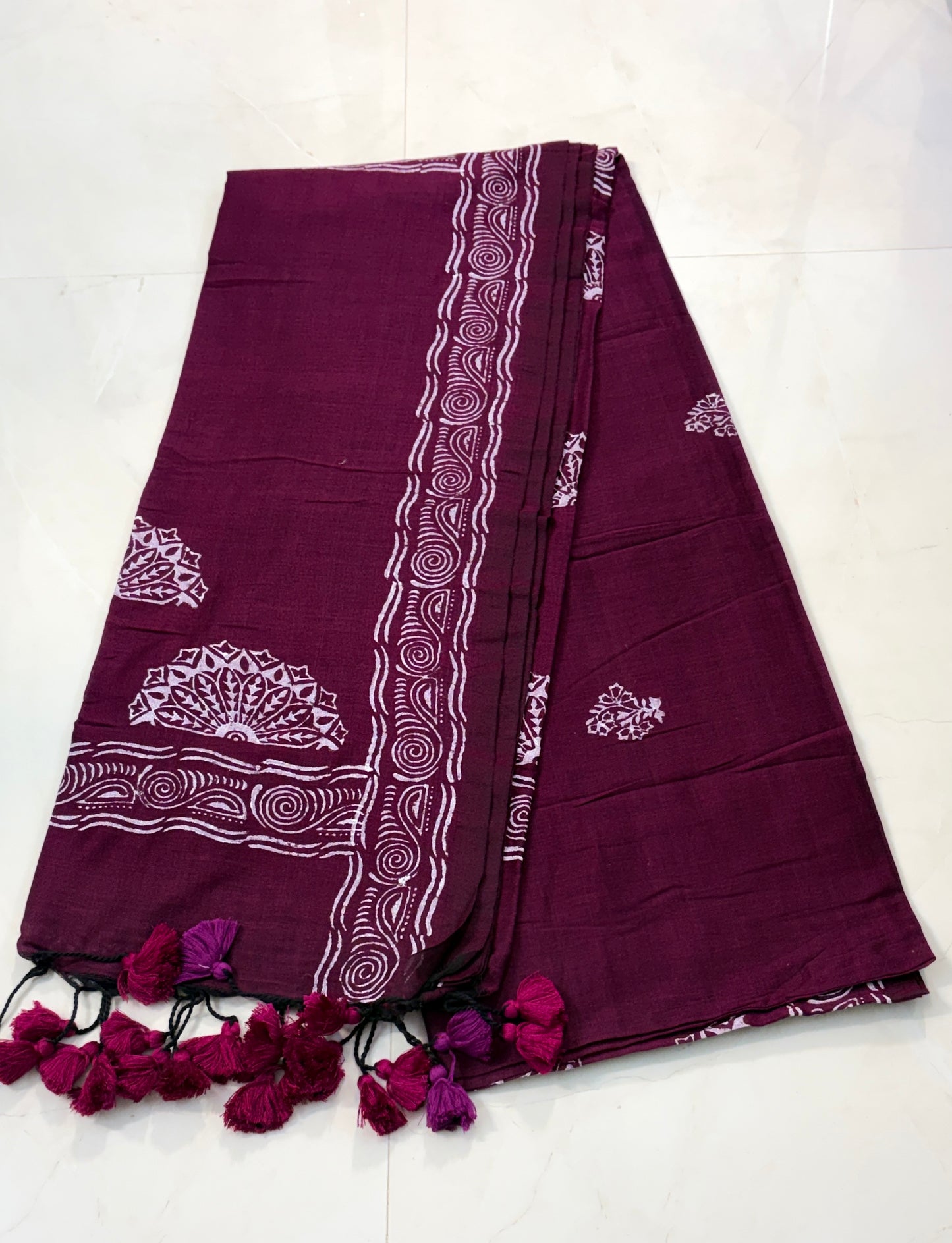 Linen with Block Print