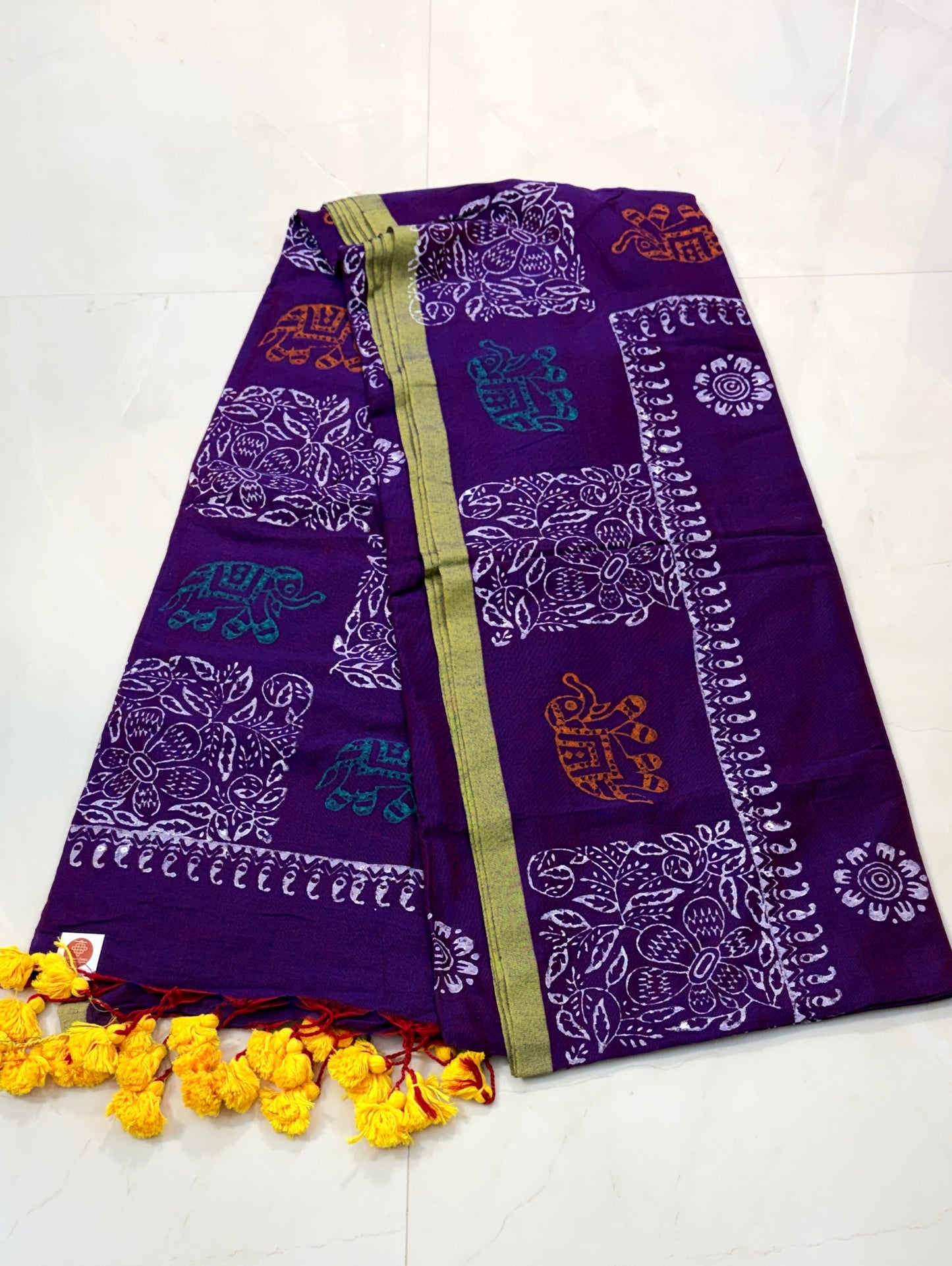 Linen with Block Print