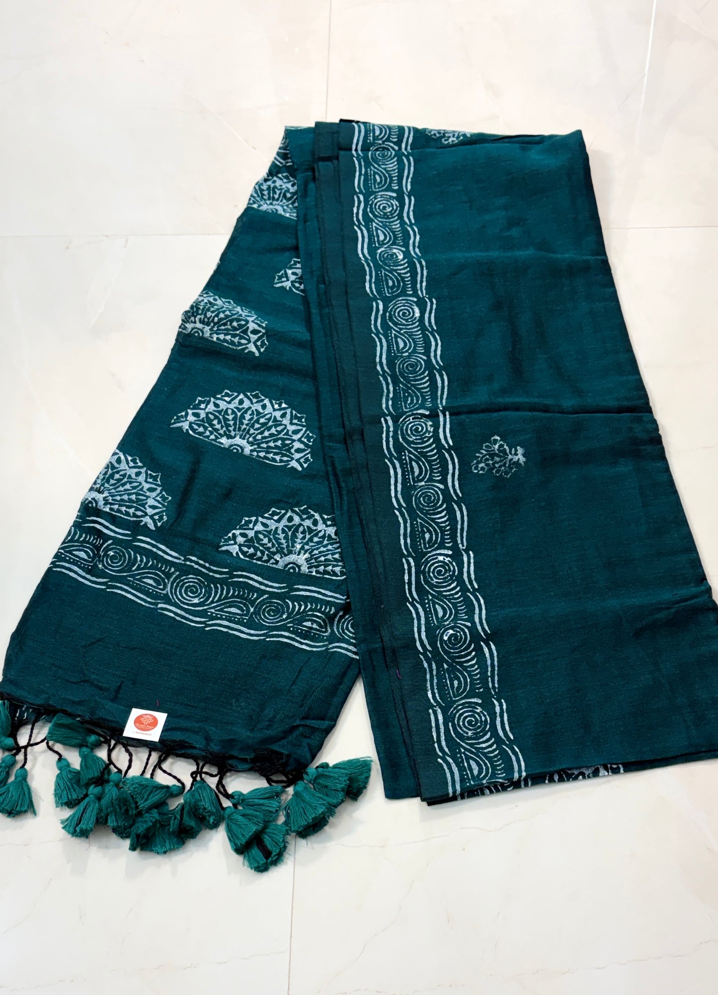 Linen with Block Print