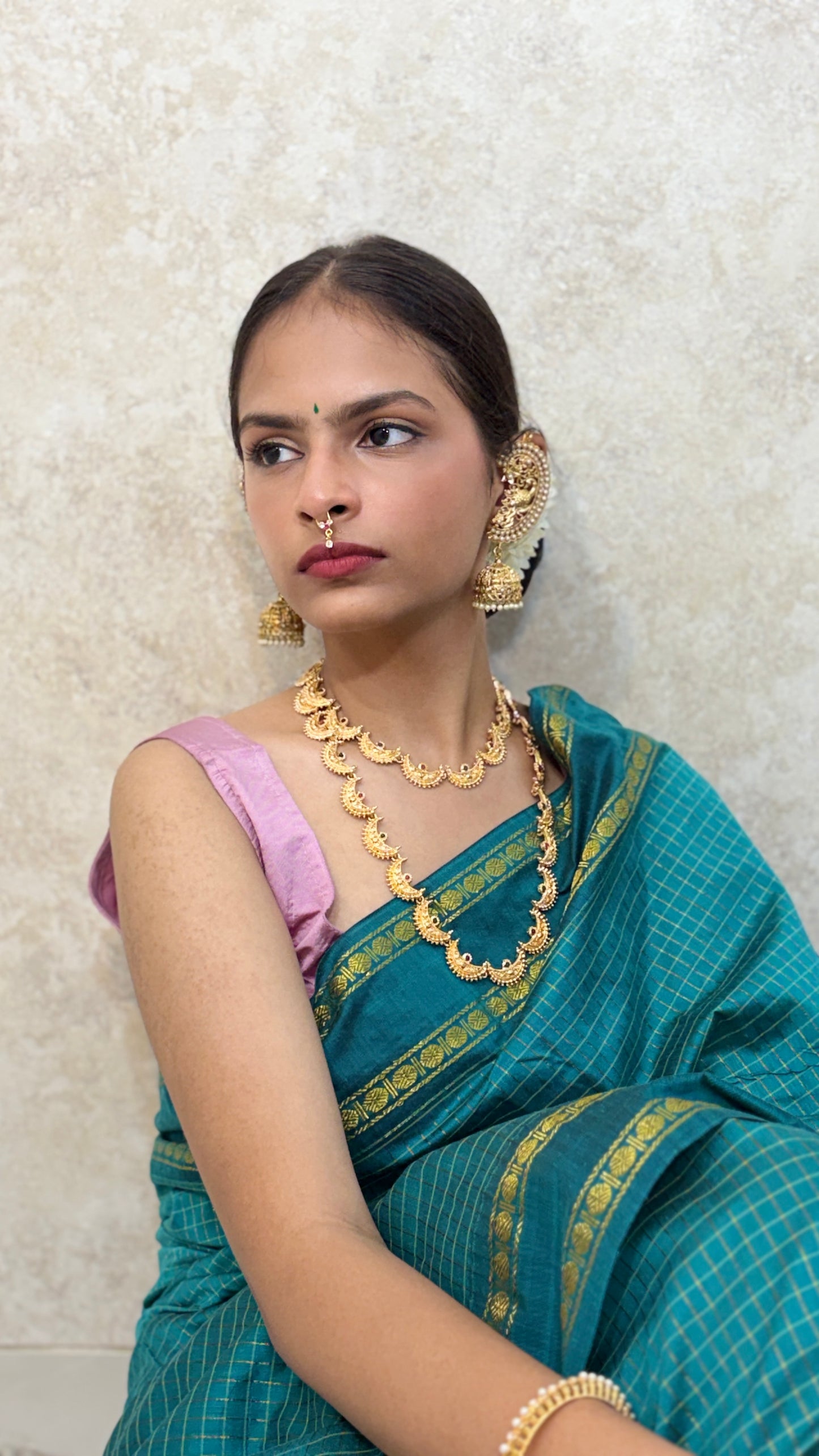 Arani cotton saree: Golden Checks