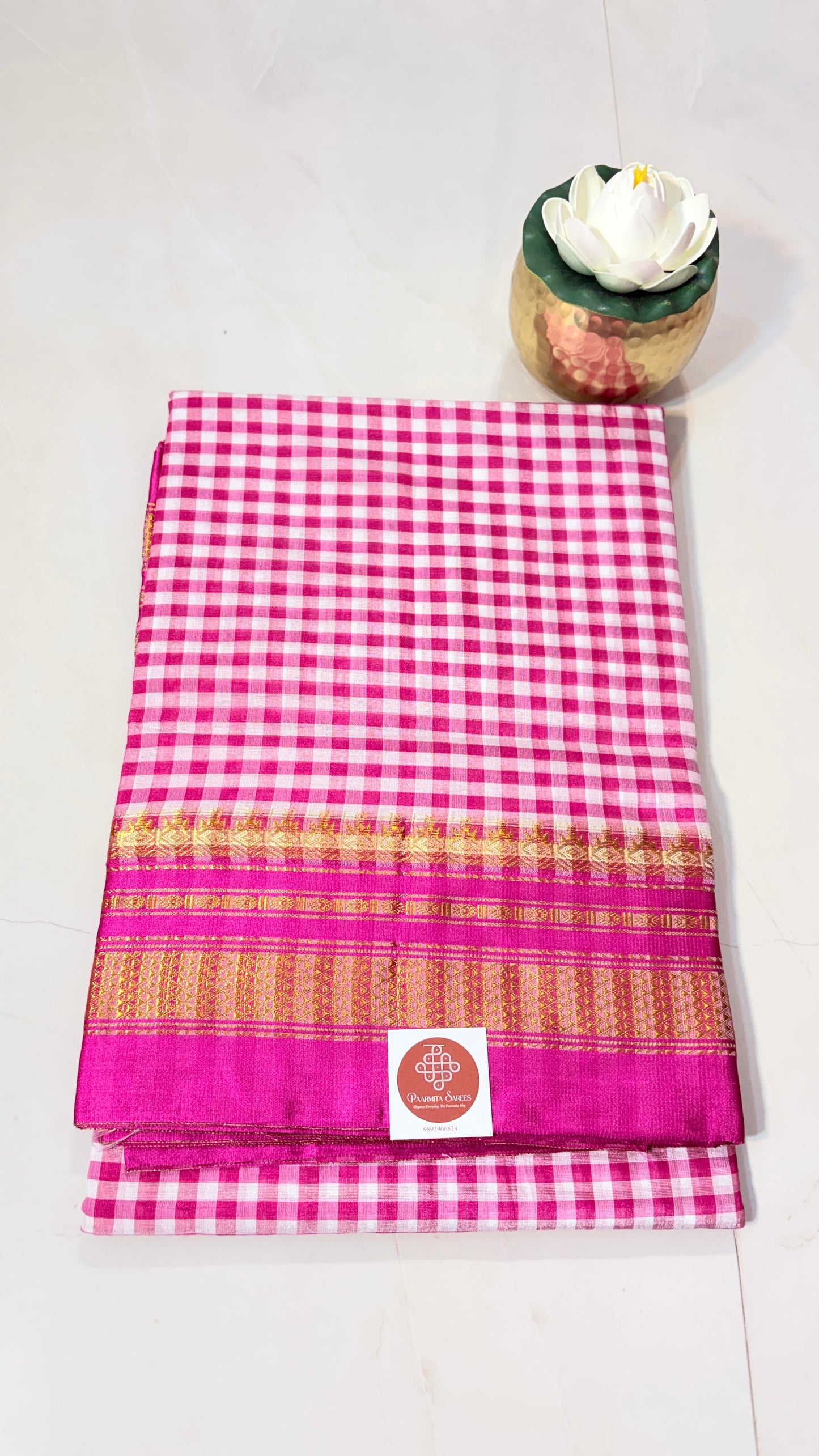 Heritage Irkal Cotton Saree in Checked Design