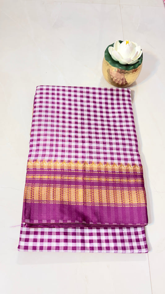 Heritage Irkal Cotton Saree in Checked Design