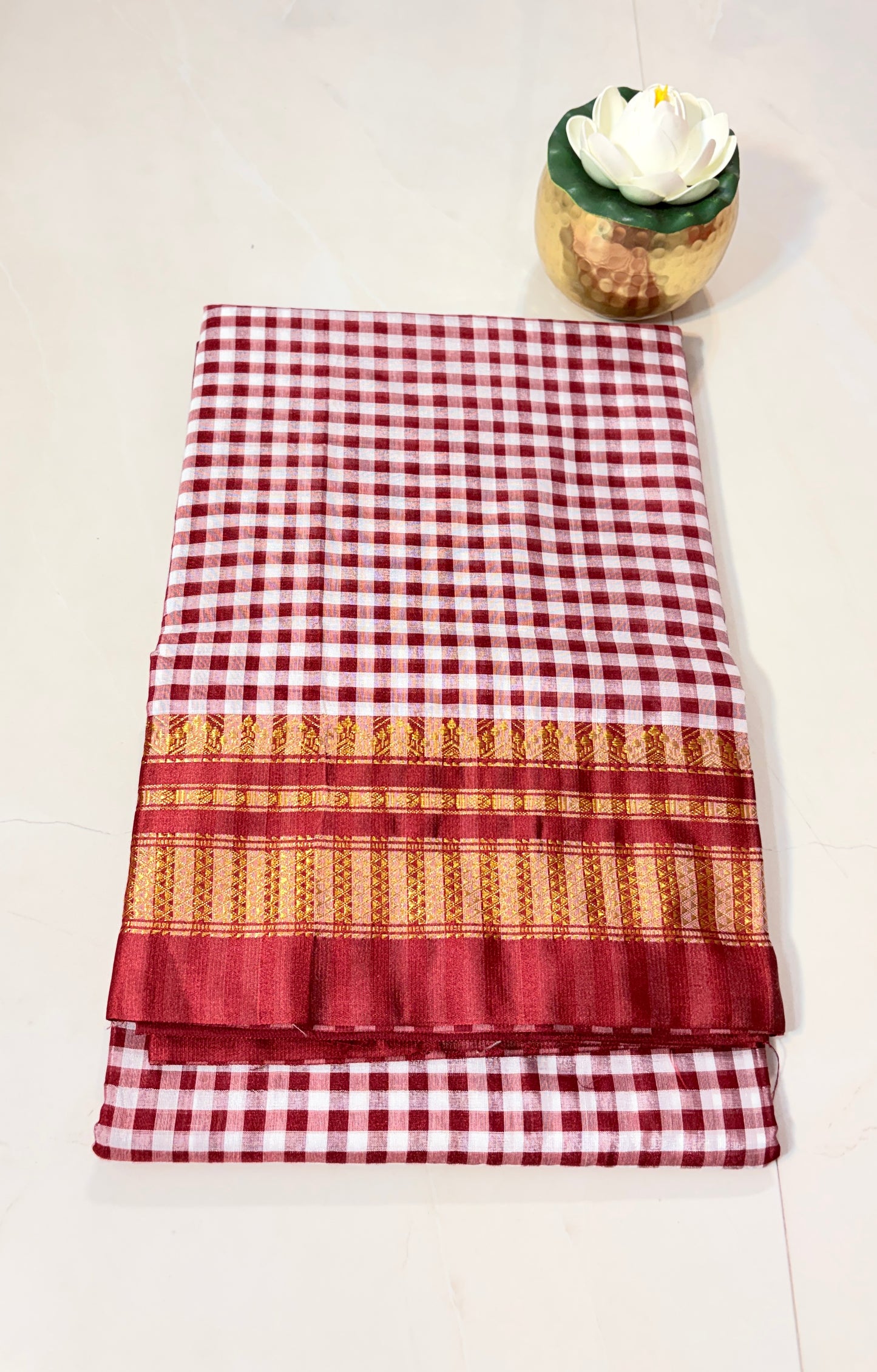 Heritage Irkal Cotton Saree in Checked Design